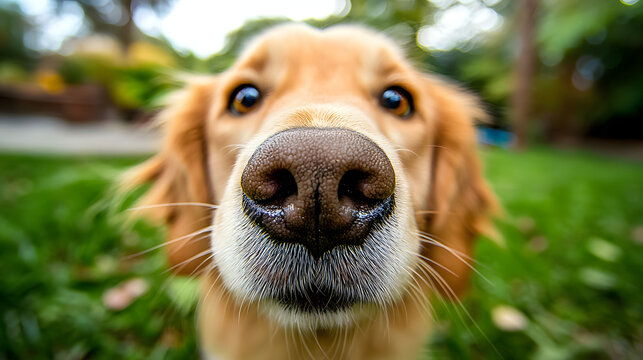 Golden Retriever Fisheye View