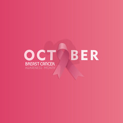 Breast cancer awareness day, with pink ribbon design