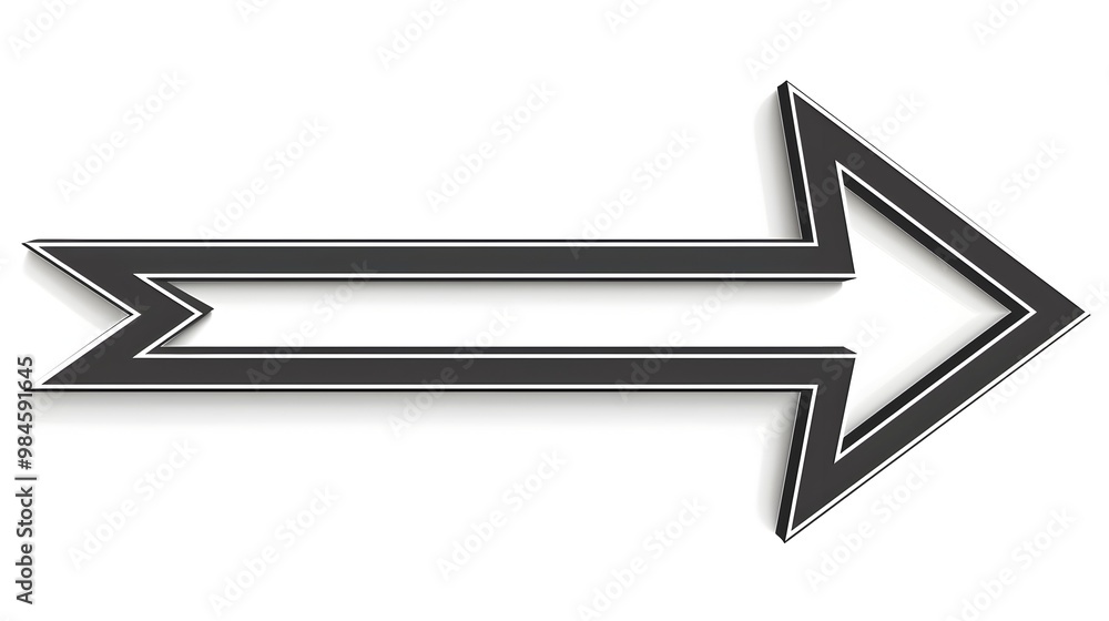 Aufkleber sleek directional arrow frame with sharp lines on classic white background
