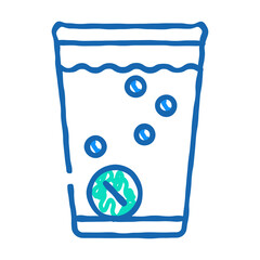 water soluble pills doodle icon sketch vector. water soluble pills sign. isolated symbol illustration
