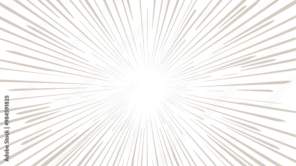 Poster delicate starburst line frame with intricate rays on white background for celebratory concept with c