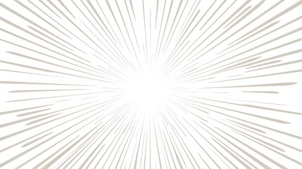 Delicate Starburst Line Frame with Intricate Rays on White Background for Celebratory Concept with Copy Space