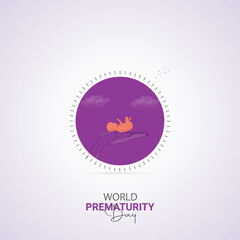 Creative Prematurity Day ads design. World Prematurity Day, Celebrated November 17, vector, 3d illustration