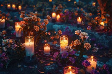 A bunch of candles on a table, suitable for decoration or use in still life photography
