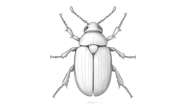 recommend clip art: Cartoon style line art depiction of a beetle