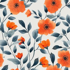 Fototapeta premium Floral Pattern Featuring delicate florals, wildflowers, and romantic motifs, ai generated