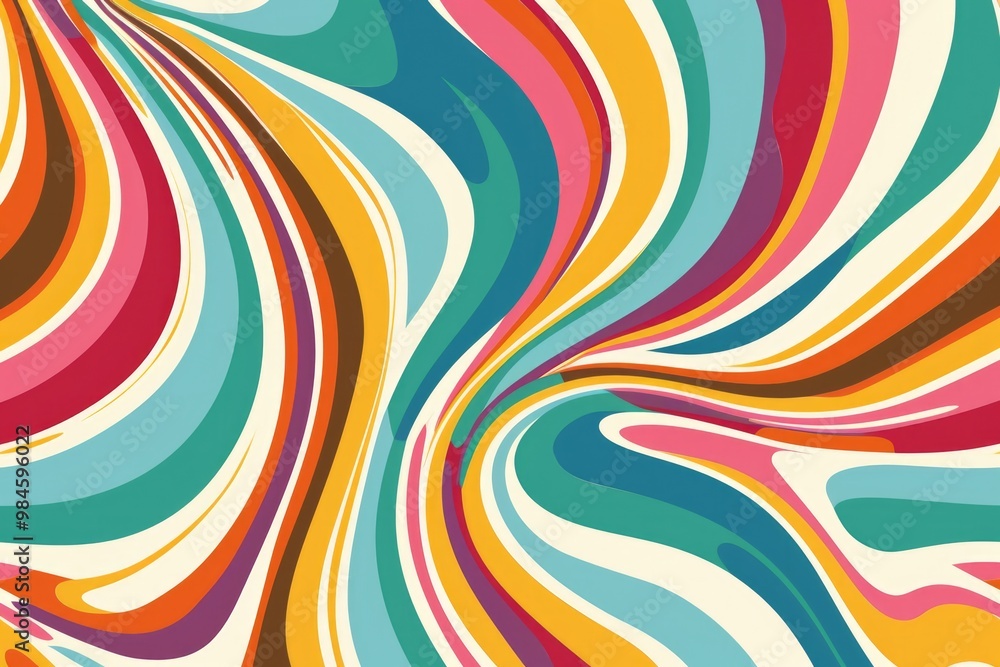 Poster a vibrant abstract design featuring swirling patterns and lines