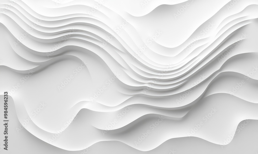 Poster abstract white topographic map background featuring curved lines and wave like reliefs isolated cont