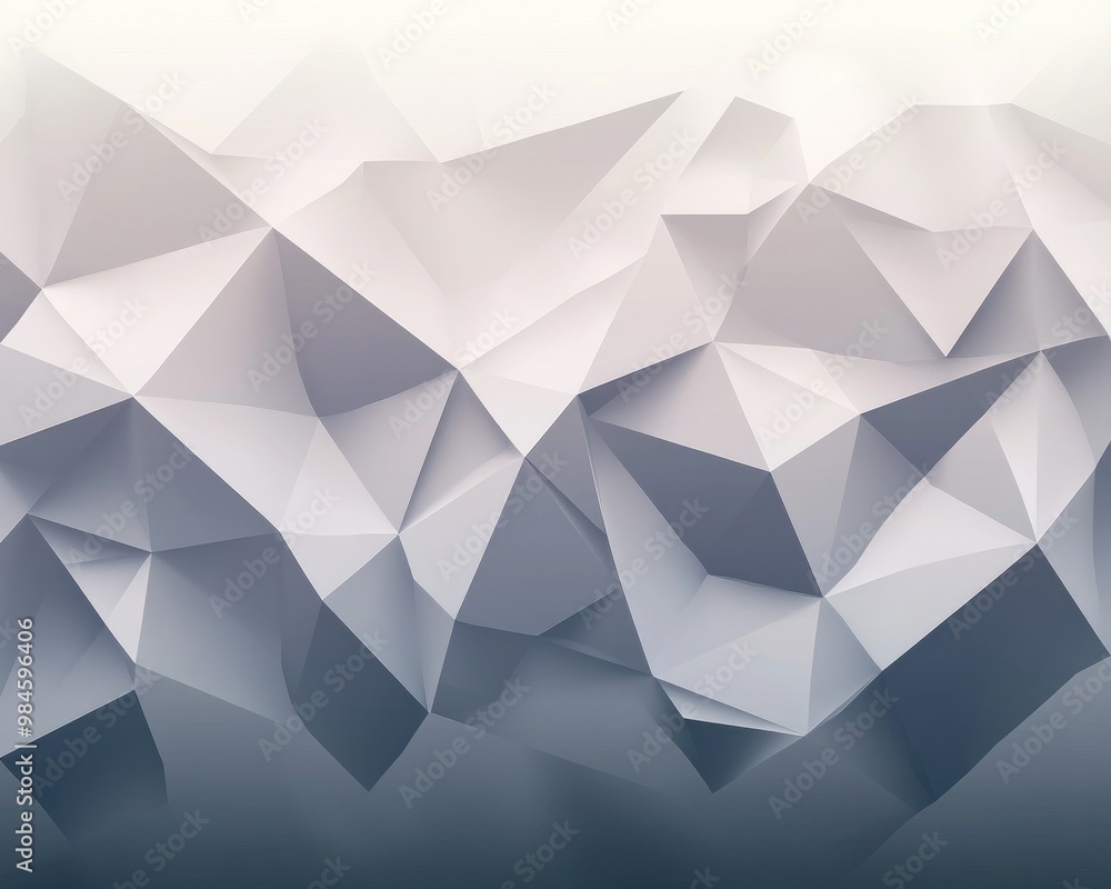 Poster abstract line art illustration featuring a gradient of large to small grey triangles suitable for us