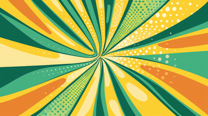 Green yellow pop art background. retro vector vintage kitsch illustration drawing
