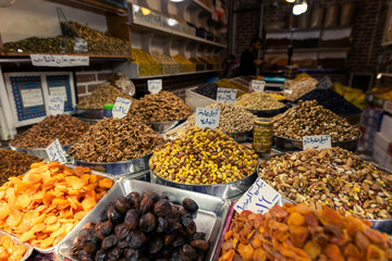 fruits nuts in iran bazaar