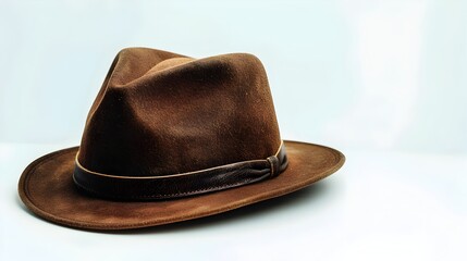 Stylish Fedora Hat Ready for an Adventurous Mood Isolated on White Background