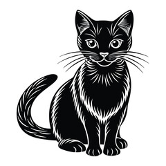 cat silhouette illustration design 