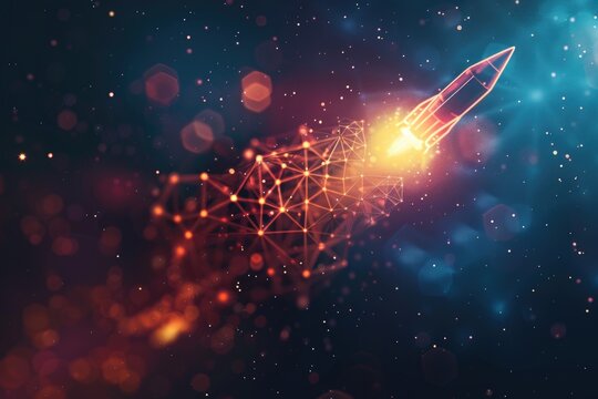 A space shuttle soaring through the air, conveying the sense of adventure and exploration