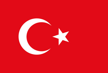 Turkish flag  with white star and red crescent moon on round button, perfect for nationalistic designs