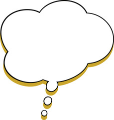 White speech bubble with transparent background