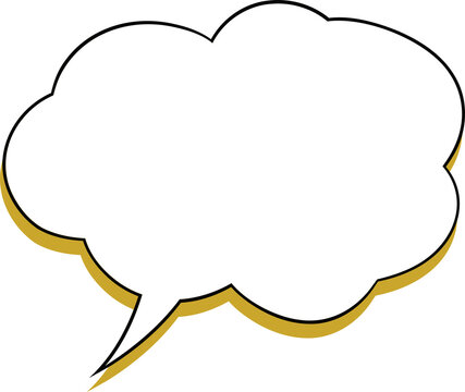White speech bubble with transparent background