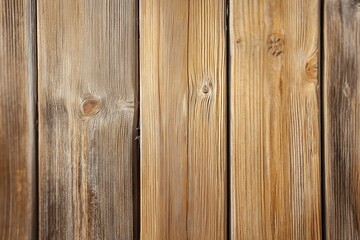 Fototapeta premium A rustic wooden fence exhibiting its natural grooves and knots, adding character and charm to an outdoor setting.