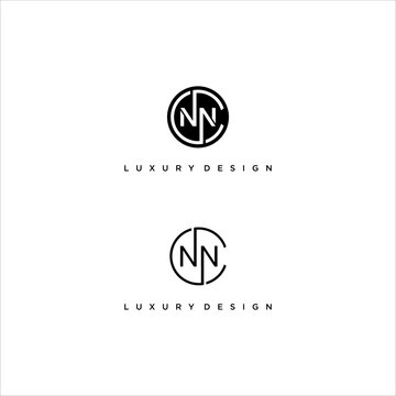 Initial CNN , NNC logo design. NC or CN vector with circle monogram  concept