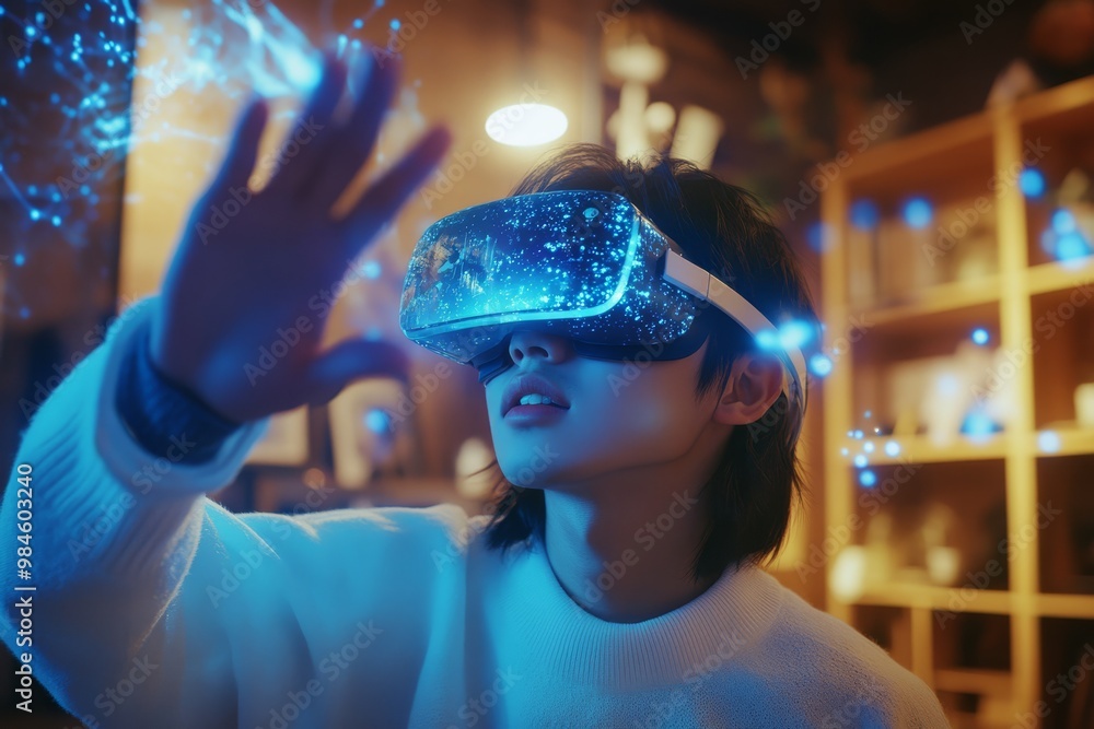 Poster a dedicated student uses virtual reality and advanced ai for immersive learning, greatly enhancing t