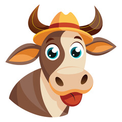 Cow isolated on white clipart
