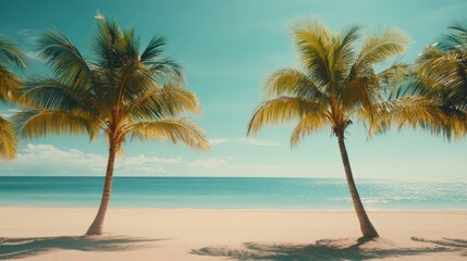 Tropical Paradise Beach with Palm Trees