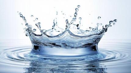 Una gota de agua impacta la superficie, creando un gran chapoteo con salpicaduras nítidas.