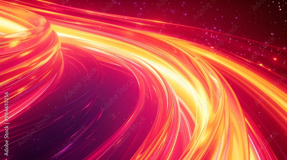 Poster neon orange and pink abstract swirls backdrop for dynamic product concept display