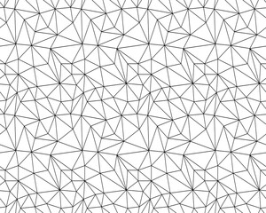 Seamless pattern from grid of triangles.  Geometric  black lines for wallpapers and textile.	
