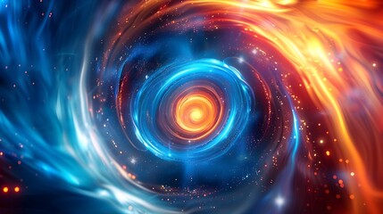 Obraz premium Electrifying Cosmic Spiral Neon Galaxy Backdrop for Captivating Product Displays