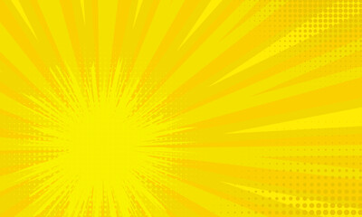 Obraz premium Yellow comic background with sunburst