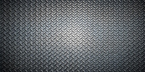Detailed macro shot of sleek textured charcoal metal diamond pattern.