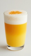 Refreshing and frothy orange drink in a glass, perfect for summer gatherings and tropical vibes.