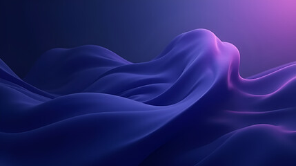 Obraz premium Abstract flowing fabric waves in deep purple and blue tones