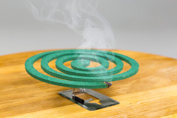 Smoldering fumigating mosquito coil for repel or kill insects