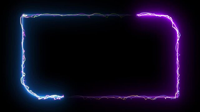 neon border frame animated background rotating neon frame electric blue pink purple neon lights border box 4k looping