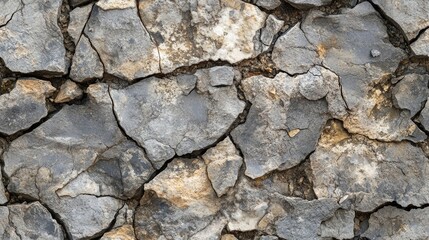 Fototapeta premium Cracked stone texture resulting from natural elements