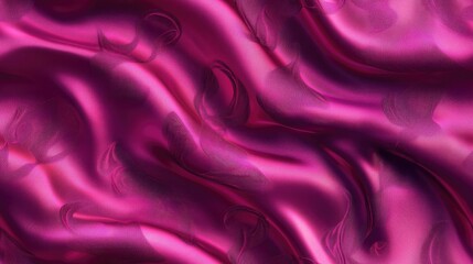 Obraz premium Elegant damask pattern on wavy satin like material High quality illustration featuring a graceful smooth fluid background design with a classic hand drawn damask pattern overlay Vivid glowing tren