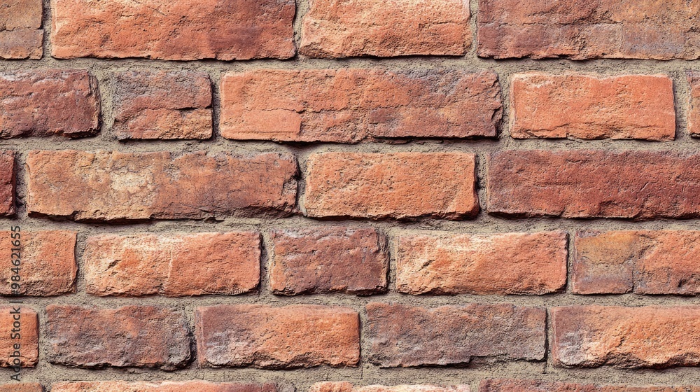 Wall mural seamless background of vintage brick wall featuring old red brick texture and architectural structur