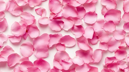 Obraz premium Pink rose petals on a white backdrop