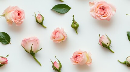 Stunning rose blossom on a white backdrop