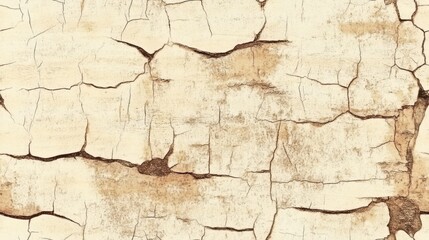 Beige Crackle Paint in a worn shabby pattern Grunge dry frame with organic wooden material Brown decorative coating with flake texture Seamless crack background