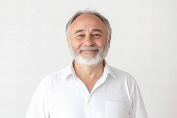 Obraz premium Stylish Middle-Aged Man in Modern Casual Attire, Radiating Confidence and Charisma, Ideal for Professional and Lifestyle Photography in a Studio Setting