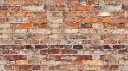 Naklejka premium Seamless background of vintage brick wall featuring old red brick texture and architectural structure high quality image