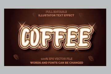 coffee Text Effect super gold sparkle for business brand graphic style