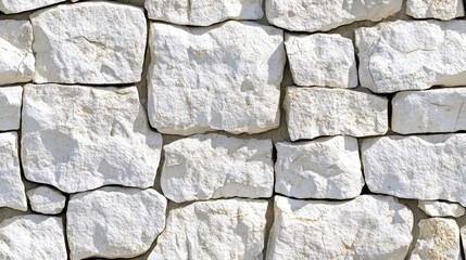 Obraz premium Seamless background and texture of a white brick stone wall