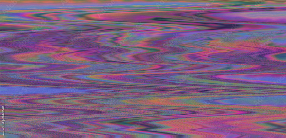 Poster Digital glitch or a distorted video signal with sharp angles and jagged lines.