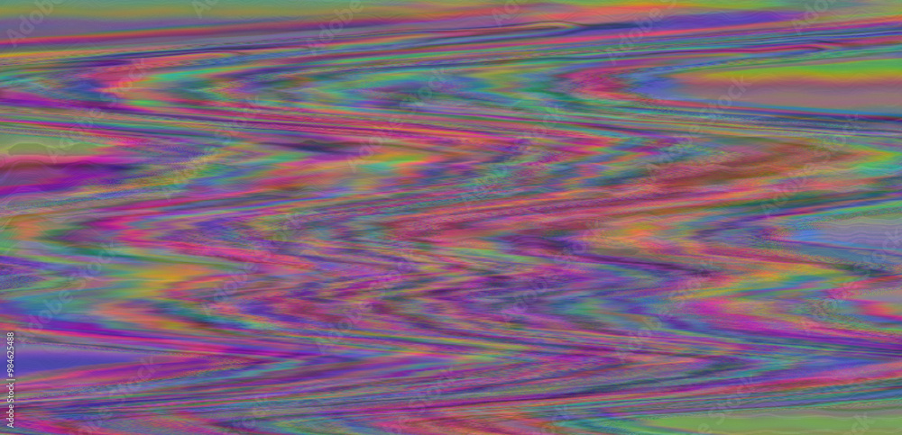 Aufkleber Digital glitch or a distorted video signal with sharp angles and jagged lines.