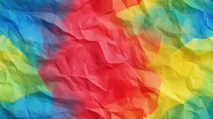 Seamless dirty art featuring vibrant red yellow blue and green hues Contemporary style with a trendy tie dye pattern Crumpled paper texture creating an endless abstract art background Multicolored