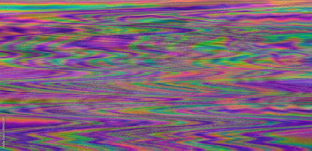 Aufkleber Digital glitch or a distorted video signal with sharp angles and jagged lines.